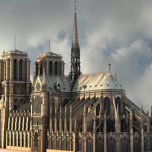 3d notre dame paris cathedral model