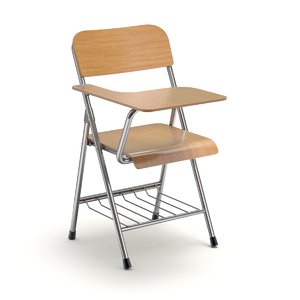 3d model of armrest chair desk