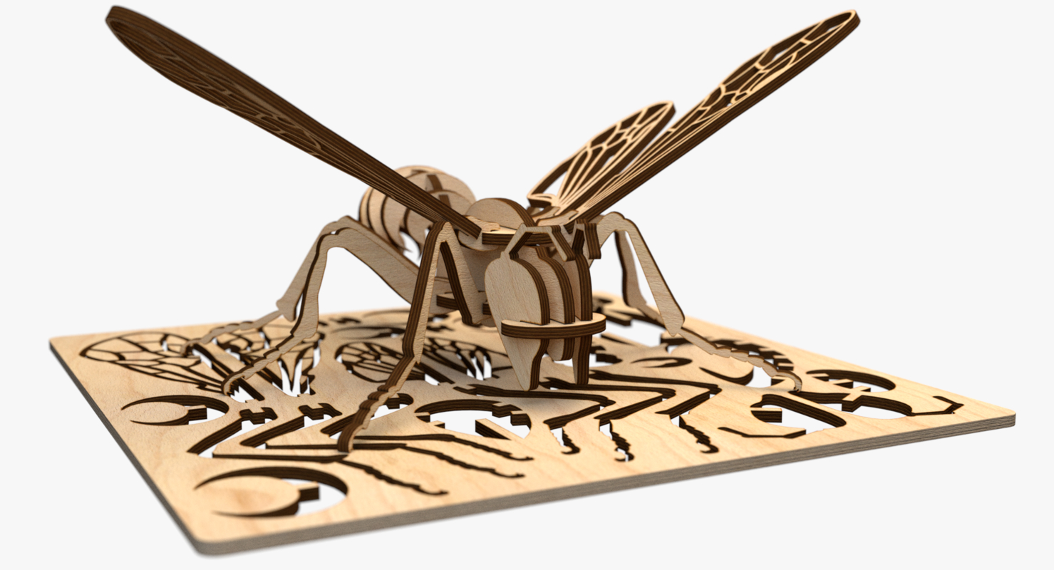 3D bee laser cut puzzle model TurboSquid 1285816