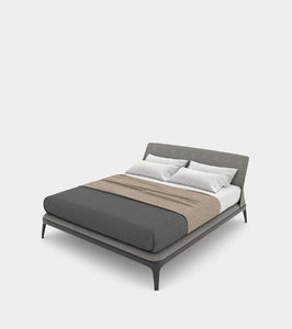 double bed bedhead modelled 3D model