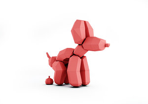 dog decorate papercraft 3D model