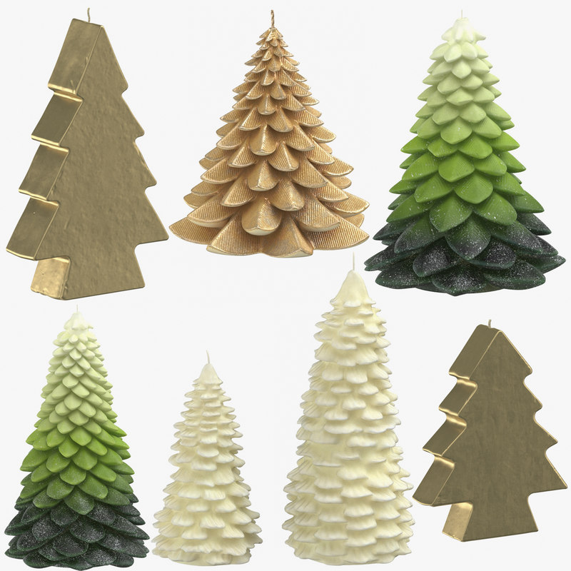 Christmas trees shaped candles 3D model TurboSquid 1404729