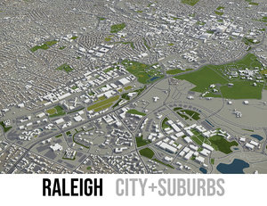city raleigh surrounding area 3D model