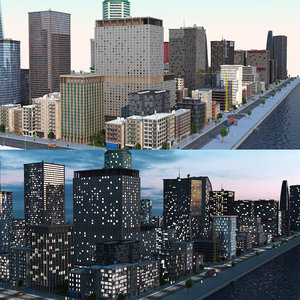 3D coastal city a1 day model