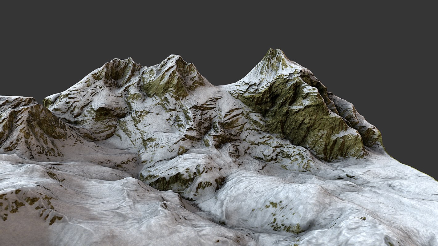 Mountain terrain snow 3D model TurboSquid 1404886