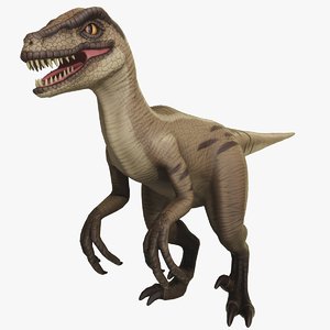 3D cartoon stylized veloceraptor