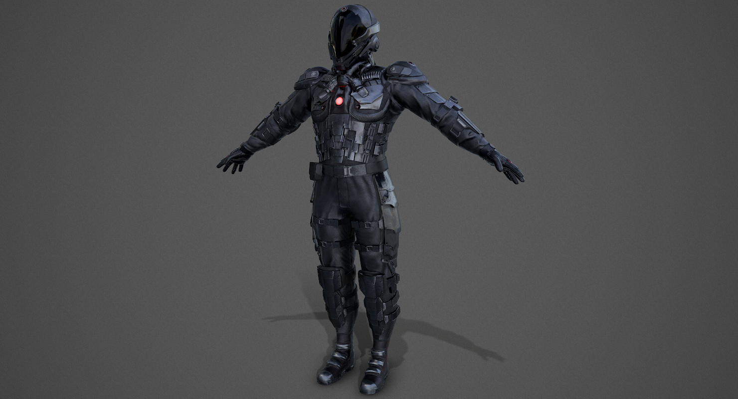 sci-fi soldier rigged3d模型