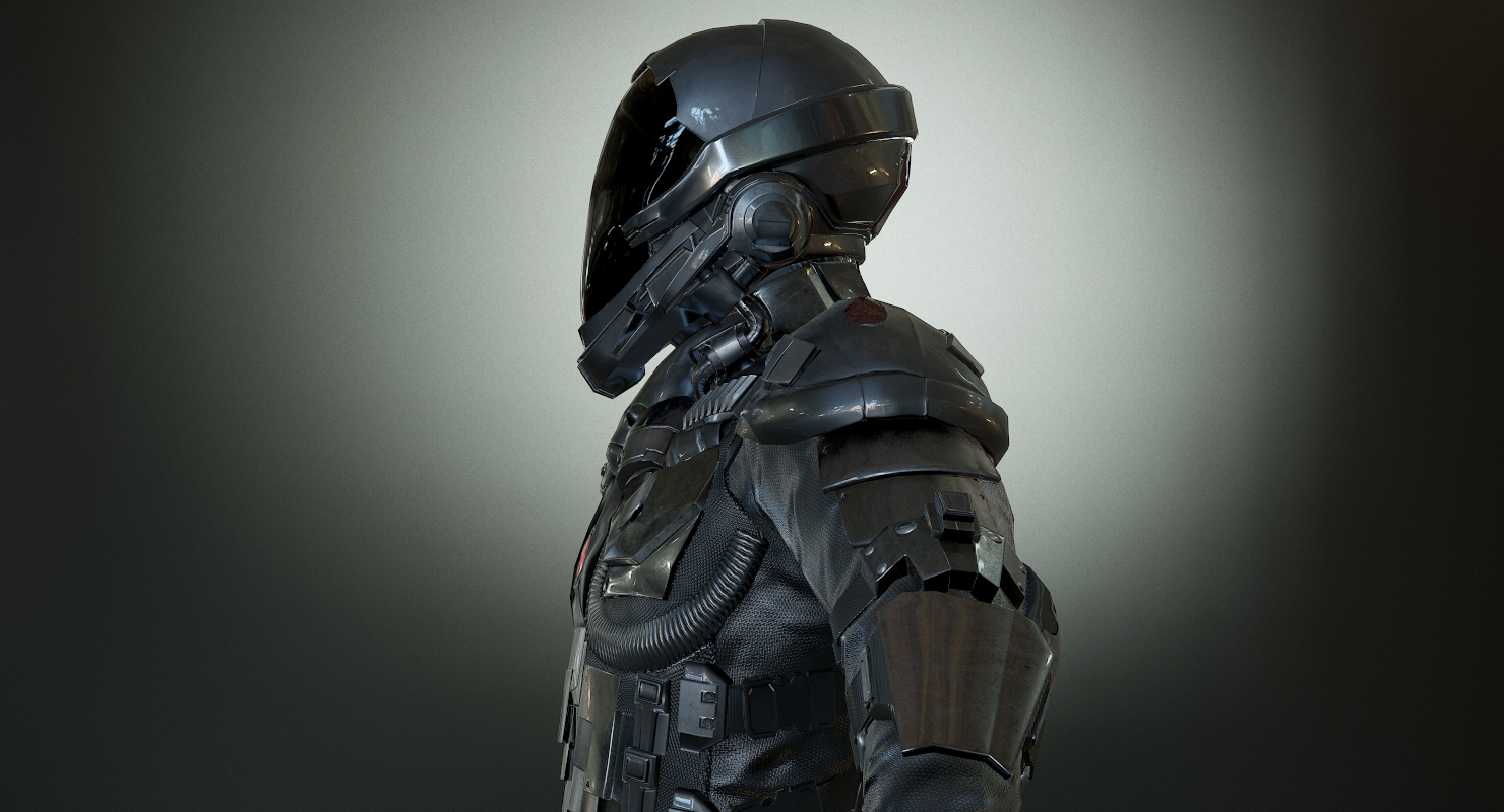 sci-fi soldier rigged3d模型