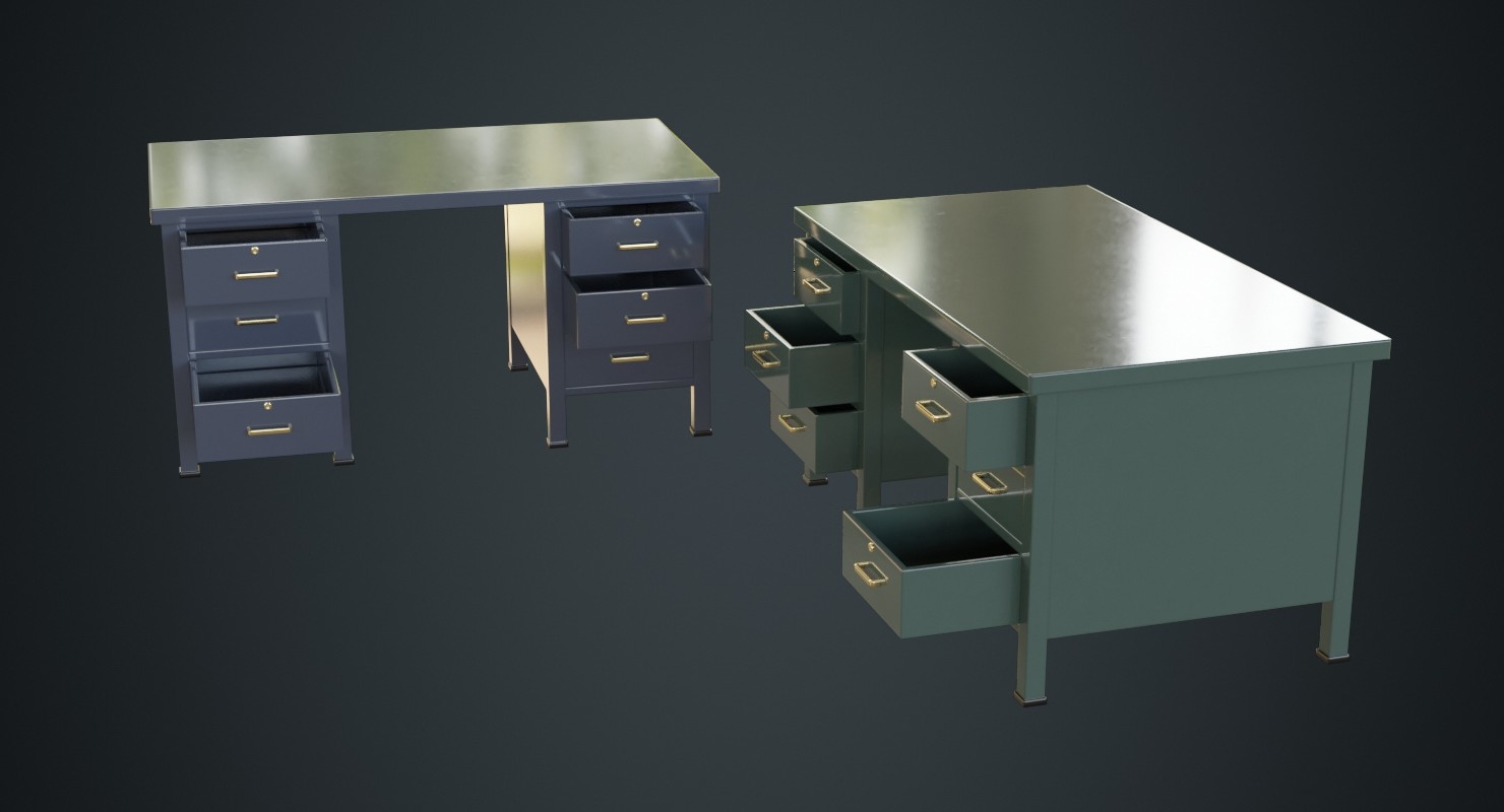 Office Desk Blender Models for Download TurboSquid
