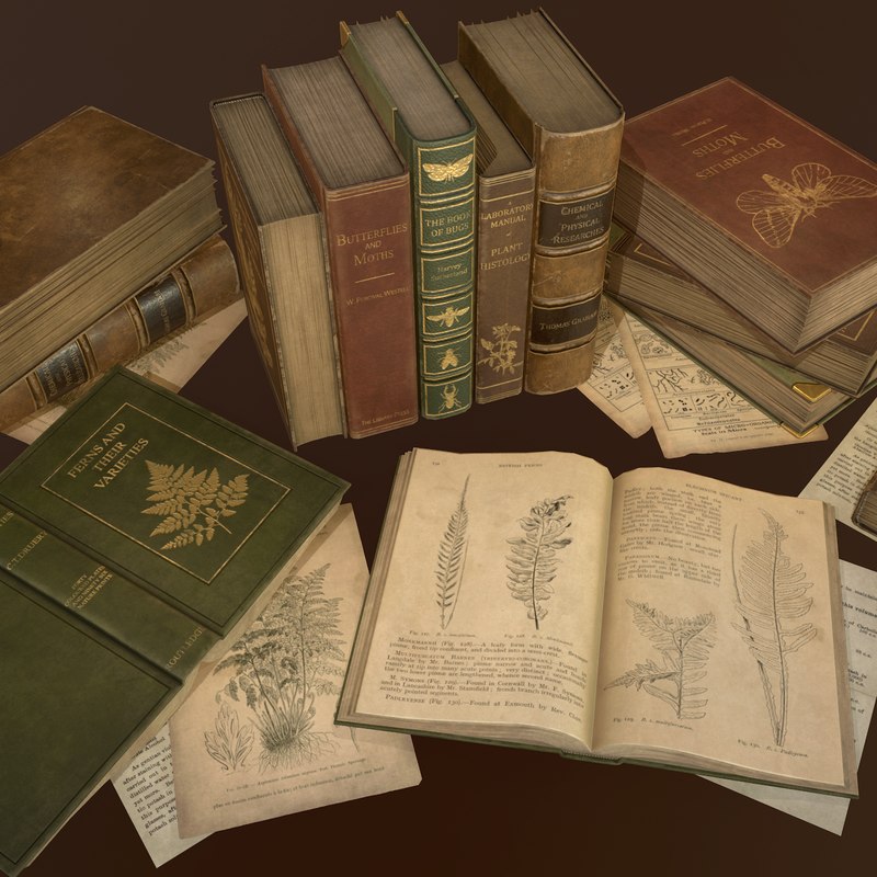 3D old books set ready model - TurboSquid 1405624