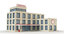 3D cartoon buildings hotel hospital model