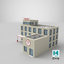 3D cartoon buildings hotel hospital model