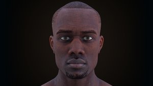 male character rig head face model