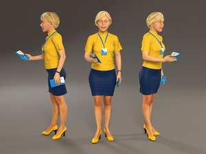 female hostess ecc2130 0003 3D
