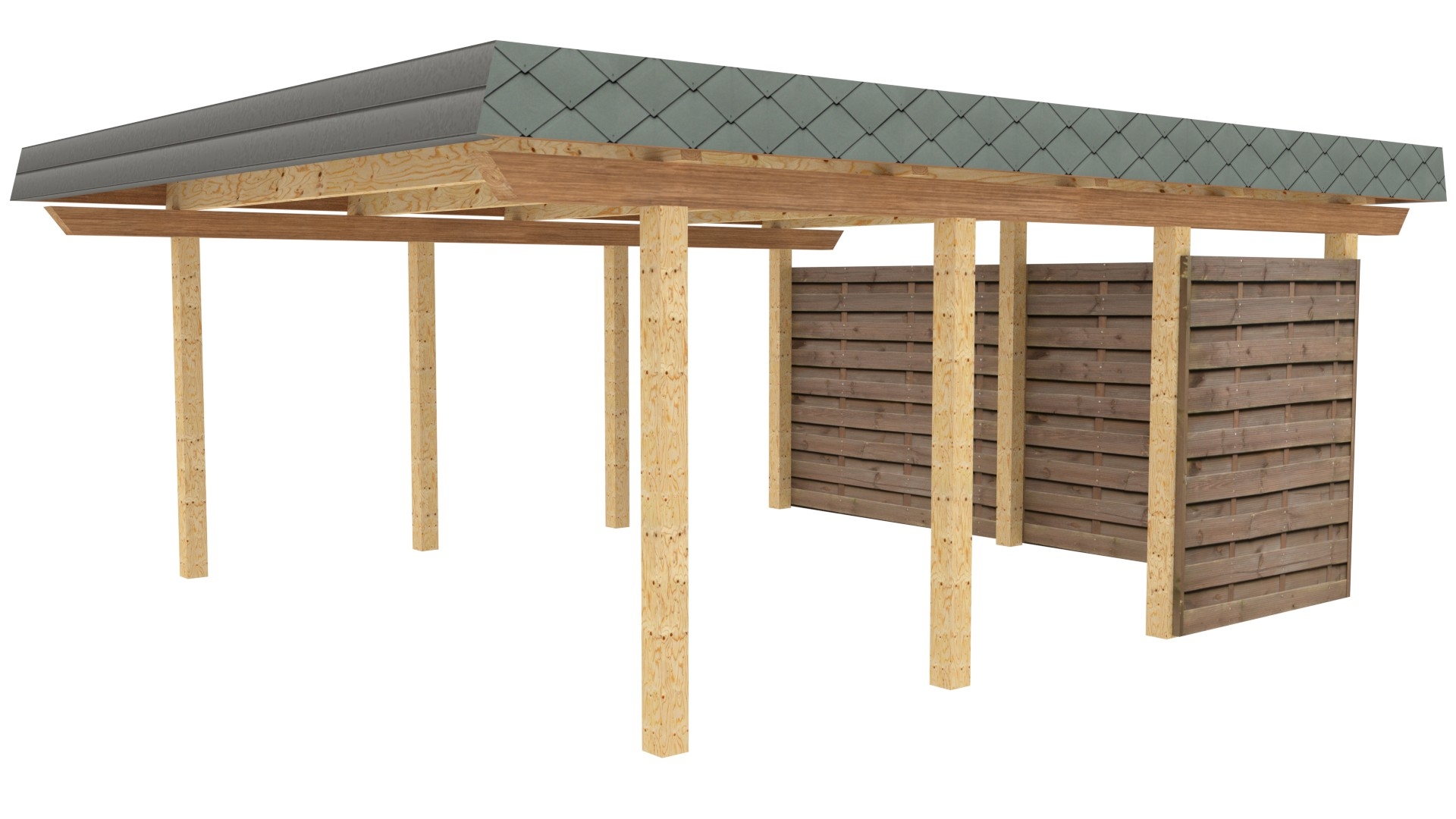 3d Model Wooden Carport Low Poly Turbosquid 1405904