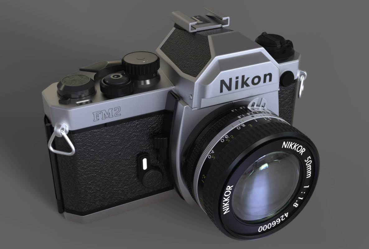 3D nikon fm2 camera model TurboSquid 1406052