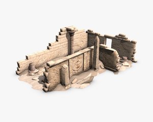 3D model egyptian ruined temple