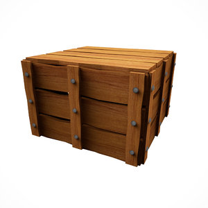 3D model wooden box