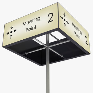 3D model meeting point sign