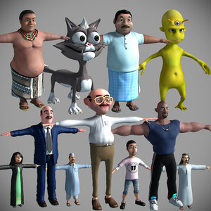cartoon characters pack 3D