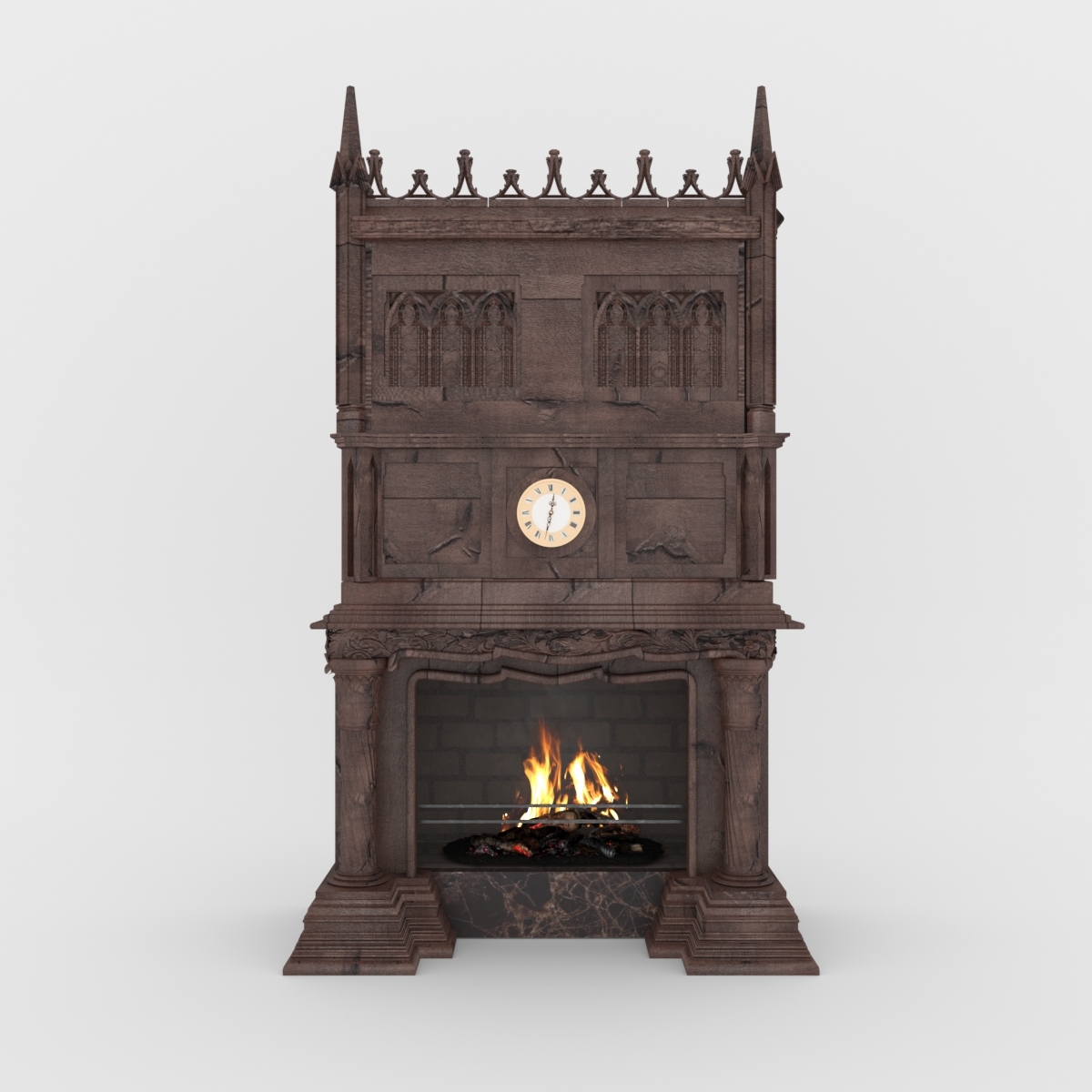 Gothic Fireplace 3d Model Turbosquid 1406390