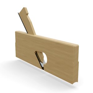 wood hand plane 3D model