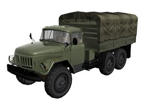 zil-131 low-poly soviet 3d model