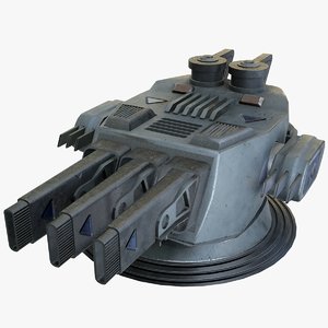 3D heavy plasma cannon sci-fi model