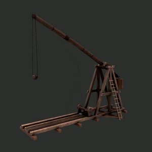 3D trebuchet ropes ladder model