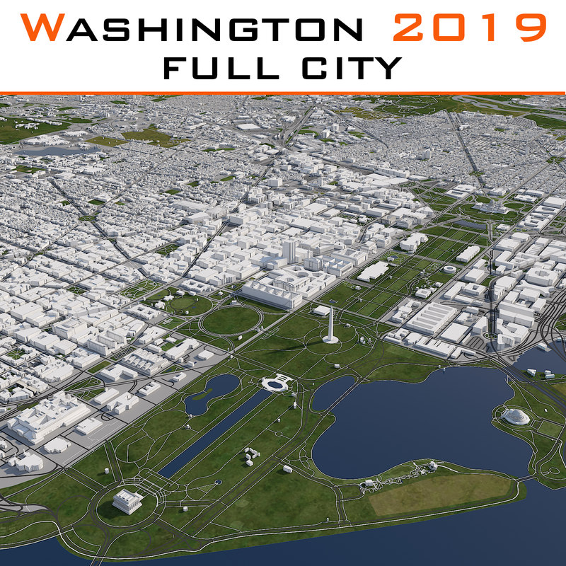 washington dc cityscape 3d max