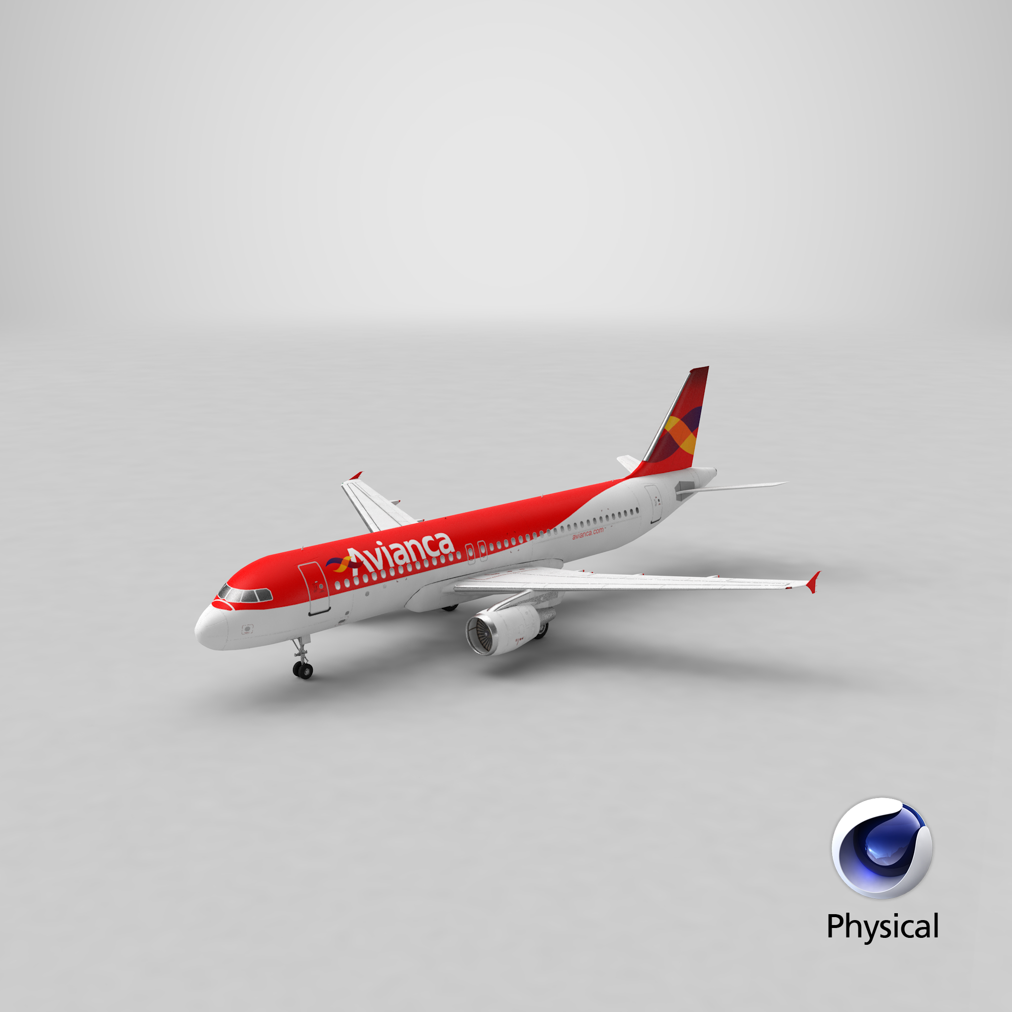 空中客车a320 avianca动画3d模型