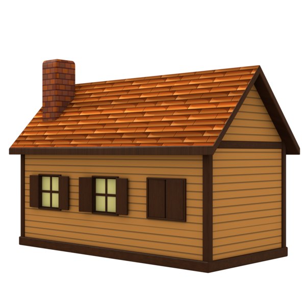 Cartoon wood house 3D model - TurboSquid 1407479