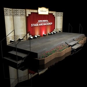 chinese shanghai theme stage 3D