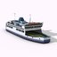 3D model passengers watercraft cruise ship