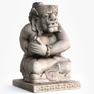 3D model balinese guardian statue