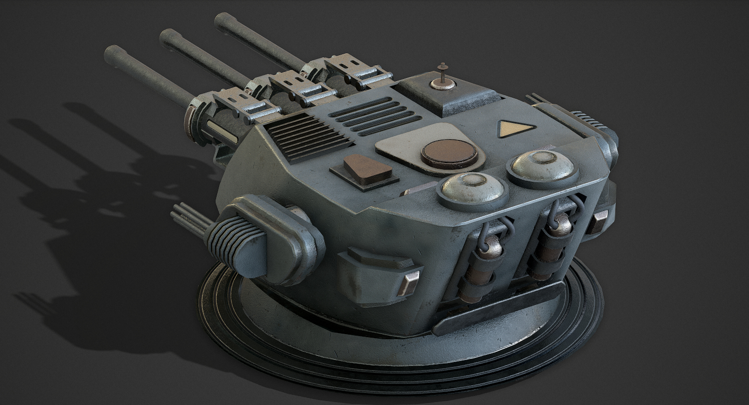 科幻重型火炮x13包3d模型