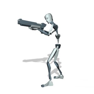 Commando solider aimed straight walking