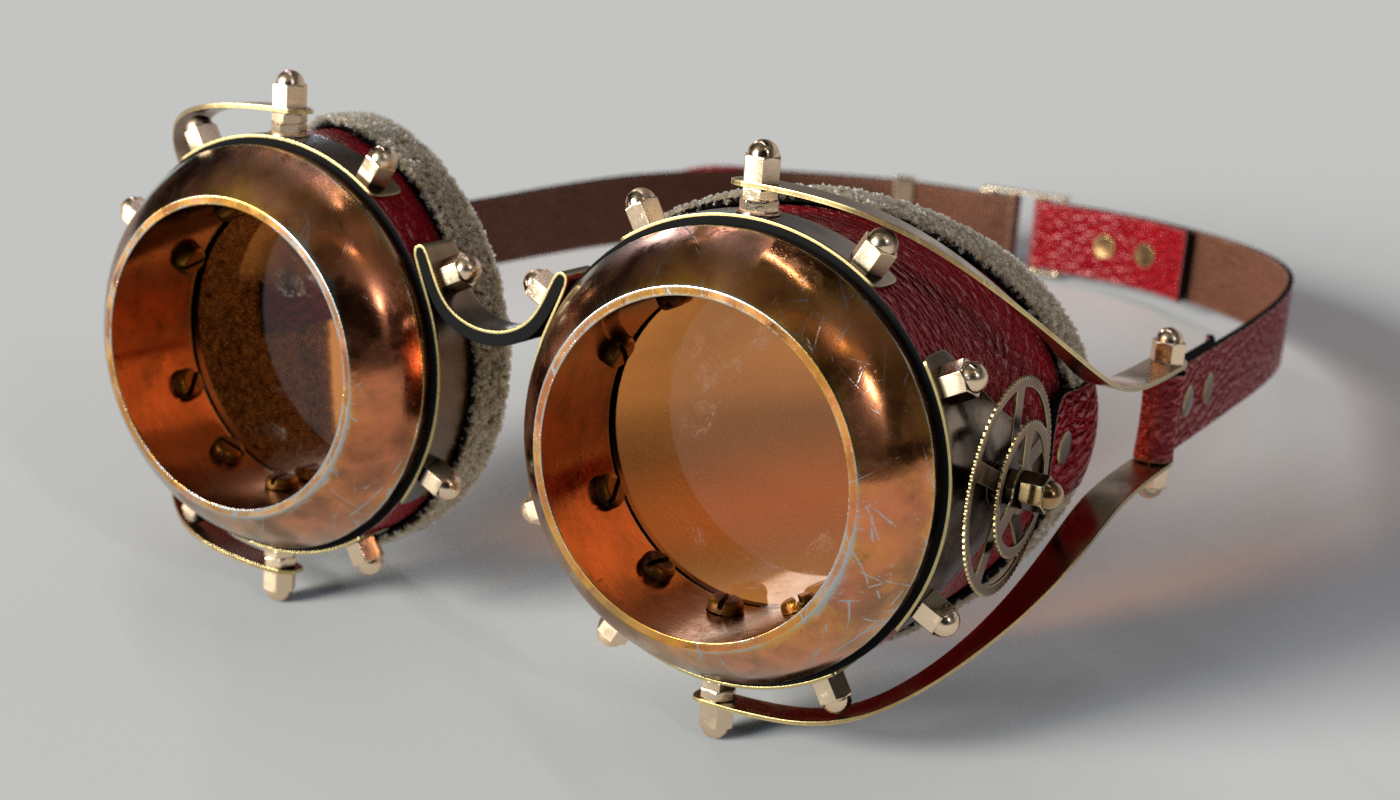 蒸汽朋克护目镜3d模型