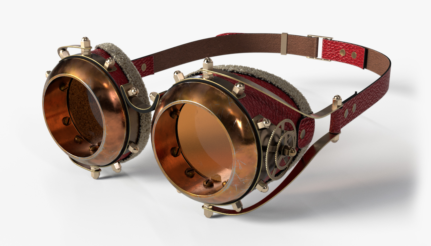 蒸汽朋克护目镜3d模型