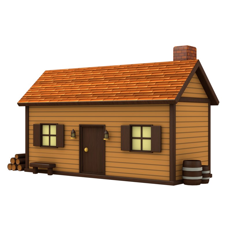 Cartoon wood house 3D - TurboSquid 1407891