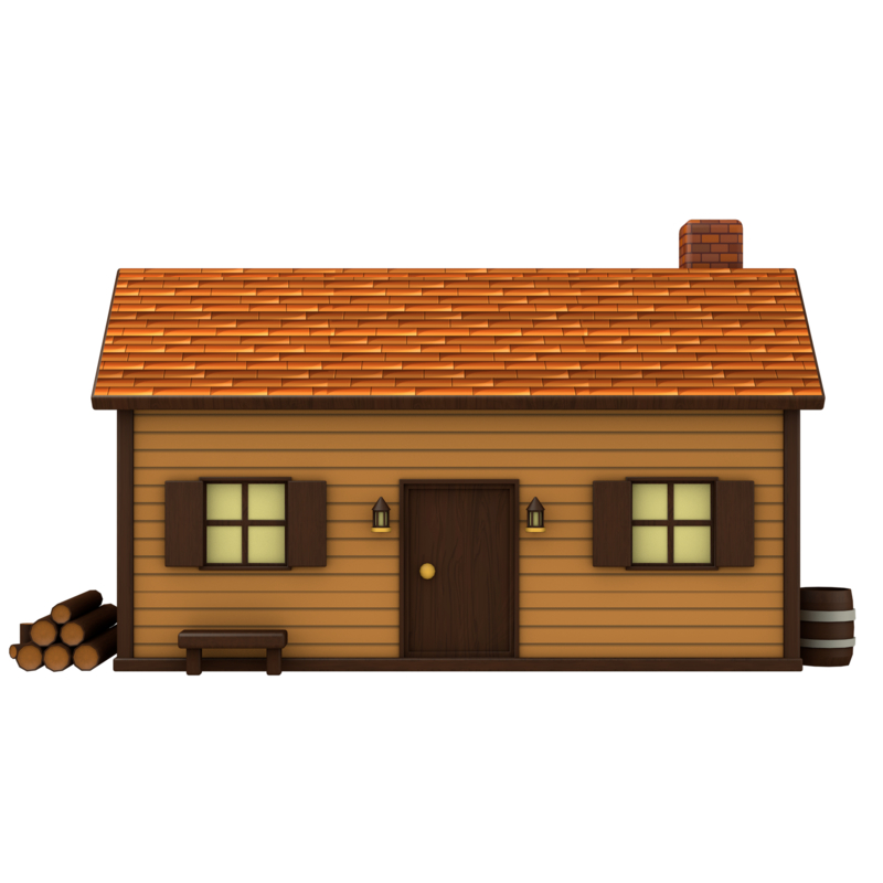 Cartoon wood house 3D - TurboSquid 1407891