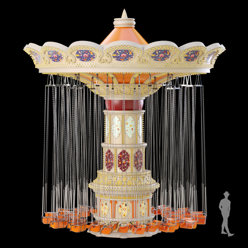3D carousel attraction model TurboSquid 1408076