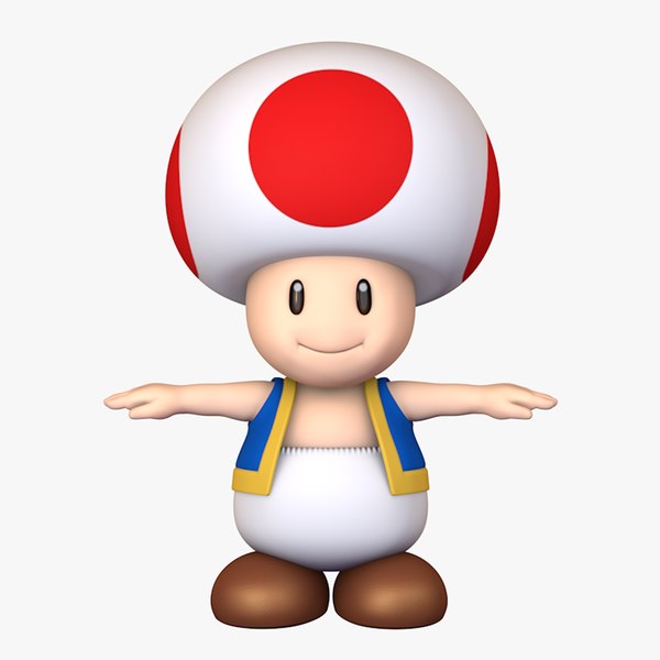 Toadstool Toad Mushroom Super Mario Assets Model 3D - TurboSquid 1408203