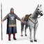 3D medieval russian knight horse