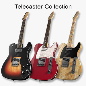 3d model of fender telecasters guitars