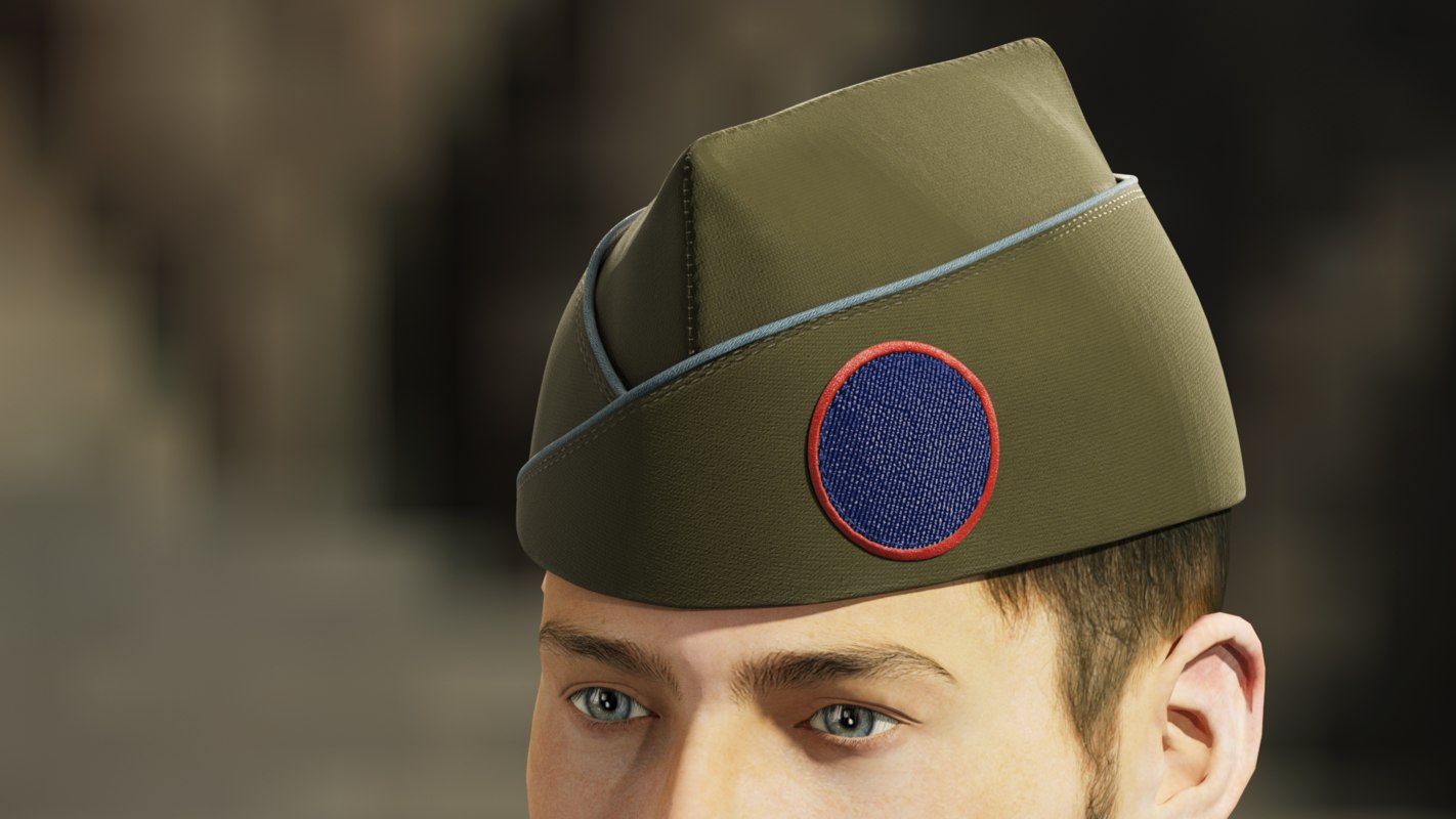 3D military garrison cap circle - TurboSquid 1408304