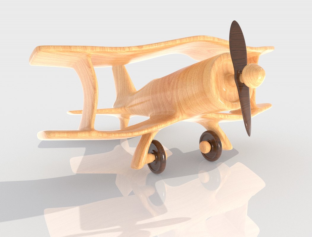 Wooden toy airplane 3D - TurboSquid 1408413