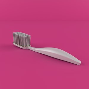 3D toothbrush tooth cartoon model