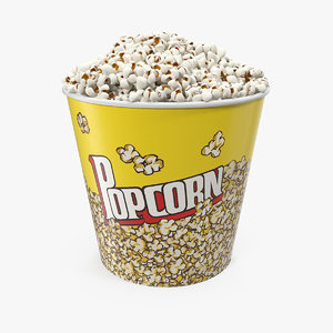 3D big popcorn popped corn model