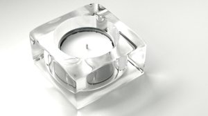 glass candle holder 3D